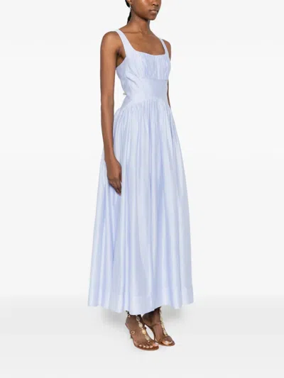Aje Mist Ruched Midi Dress In Blue