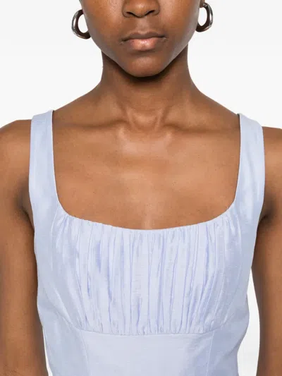 Aje Mist Ruched Midi Dress In Blue