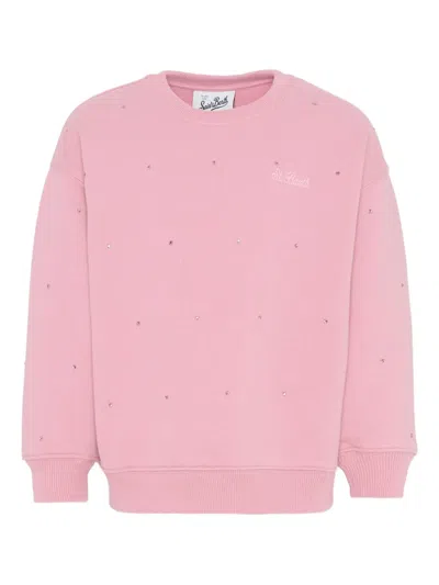 Mc2 Saint Barth Embellished Crew-neck Sweatshirt In Pink