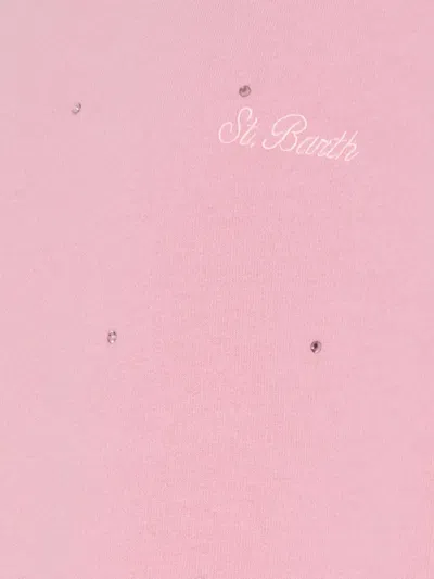 Mc2 Saint Barth Embellished Crew-neck Sweatshirt In Pink
