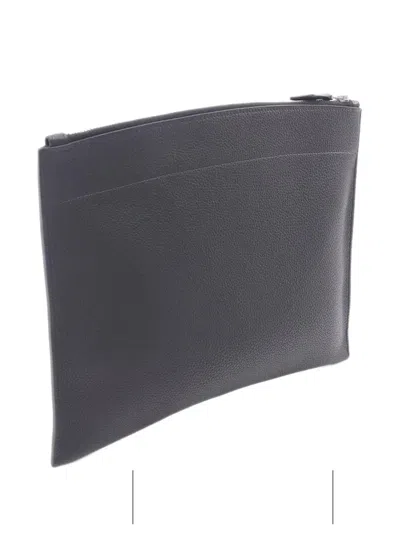 Pre-owned Hermes 2016 Togo Pochette Bazar Pm Clutch Bag In Black