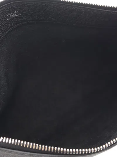 Pre-owned Hermes 2016 Togo Pochette Bazar Pm Clutch Bag In Black