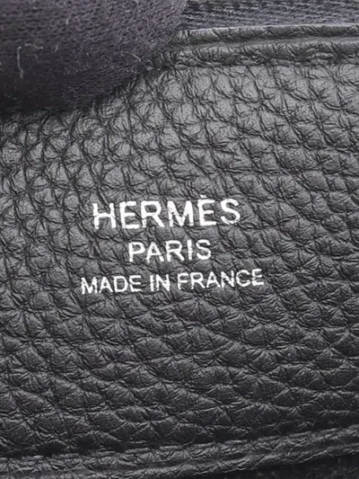 Pre-owned Hermes 2016 Togo Pochette Bazar Pm Clutch Bag In Black