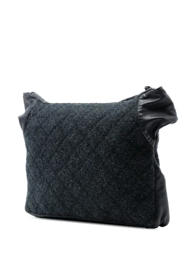Pre-owned Chanel 2015-2016 Quilted Wool And Lambskin Girl Bag Crossbody Bag In Gray