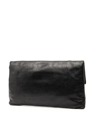 Pre-owned Balenciaga 2012 Lambskin Motocross Giant 12 Envelope Clutch Bag In Black