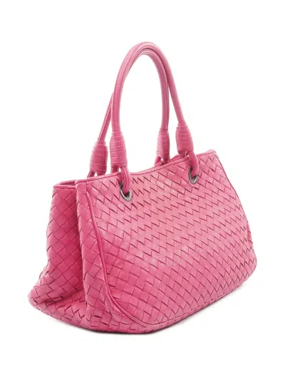 Pre-owned Bottega Veneta 2012-2025 Nappa Intrecciato Handbag In Pink