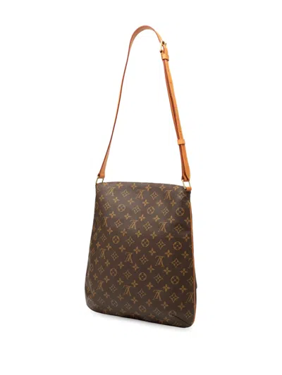 Pre-owned Louis Vuitton 2001 Monogram Musette Salsa Long Strap Crossbody Bag In Brown