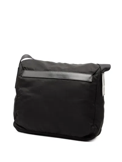 Pre-owned Prada 2000-2013 Tessuto Zip Buckle Messenger Bag Crossbody Bag In Black