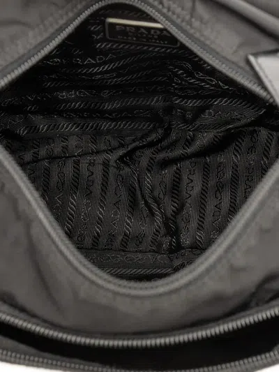 Pre-owned Prada 2000-2013 Tessuto Zip Buckle Messenger Bag Crossbody Bag In Black