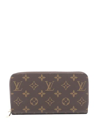 Pre-owned Louis Vuitton 2021-2025 Monogram Zippy Wallet Long Wallets In Brown