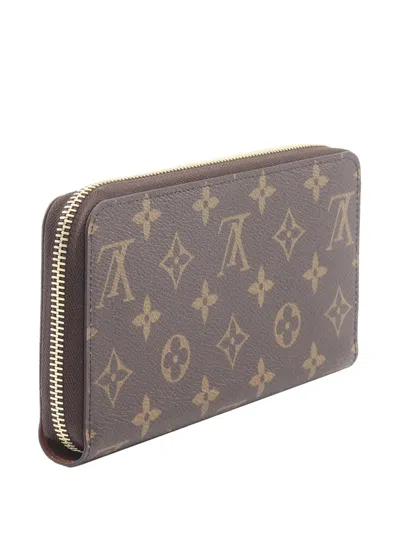 Pre-owned Louis Vuitton 2021-2025 Monogram Zippy Wallet Long Wallets In Brown