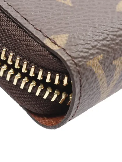 Pre-owned Louis Vuitton 2021-2025 Monogram Zippy Wallet Long Wallets In Brown
