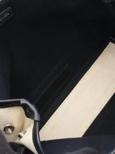 Pre-owned Balenciaga 2010-2025 Canvas Navy Cabas Xs Satchel In Neutral