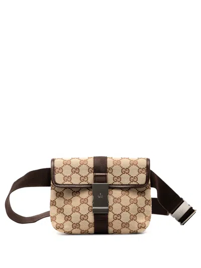 Pre-owned Gucci 2000-2015 Gg Canvas Belt Bag In Brown