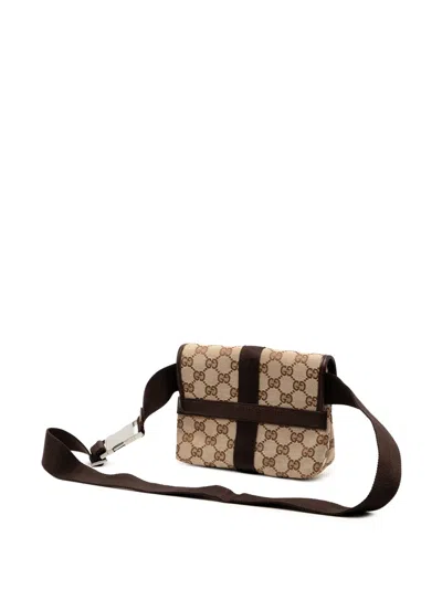 Pre-owned Gucci 2000-2015 Gg Canvas Belt Bag In Brown