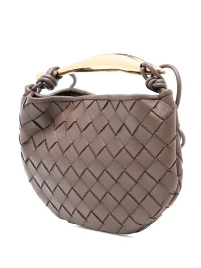 Pre-owned Bottega Veneta 2012-2025 Baby Lambskin Intrecciato Sardine Bag Satchel In Brown