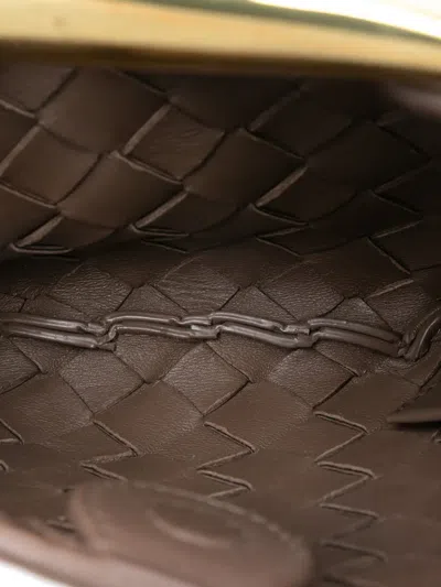 Pre-owned Bottega Veneta 2012-2025 Baby Lambskin Intrecciato Sardine Bag Satchel In Brown