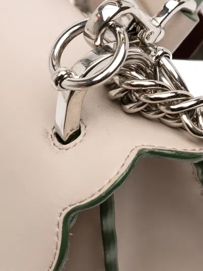 Pre-owned Fendi 2010-2025 Medium Scalloped Leather Kan I Satchel In Brown