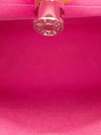 Pre-owned Hermes 2018 Toile Herbag Zip 31 Satchel In Pink