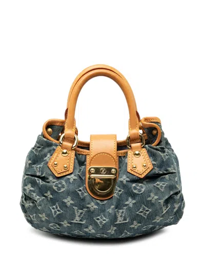 Pre-owned Louis Vuitton 2006 Monogram Denim Pleaty Handbag In Blue