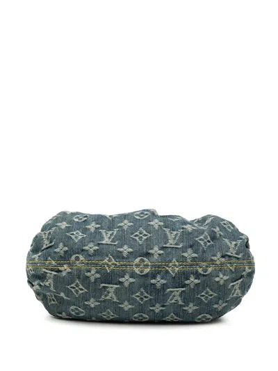 Pre-owned Louis Vuitton 2006 Monogram Denim Pleaty Handbag In Blue