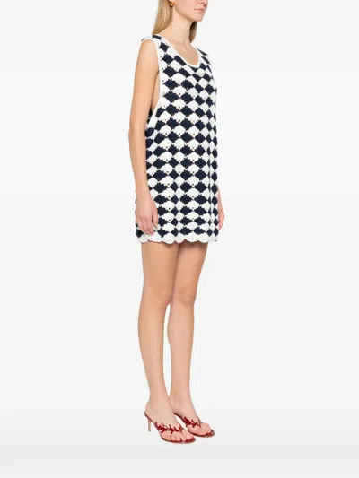 Farm Rio Knitted Dress In Blue