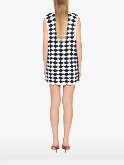 Farm Rio Knitted Dress In Blue