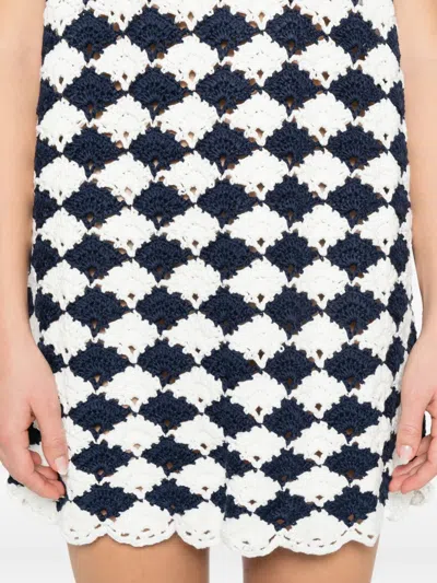 Farm Rio Knitted Dress In Blue