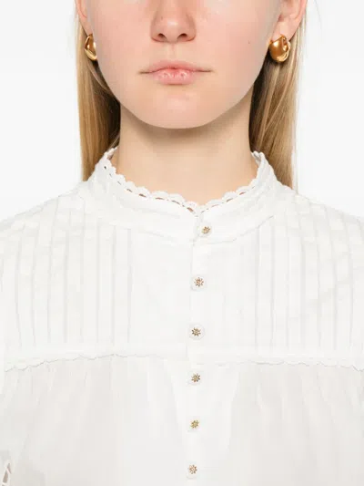 Farm Rio Lace Embroidered Top In White