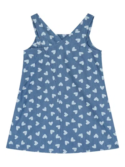 Agatha Ruiz De La Prada Heart Chambray Dress In Blue