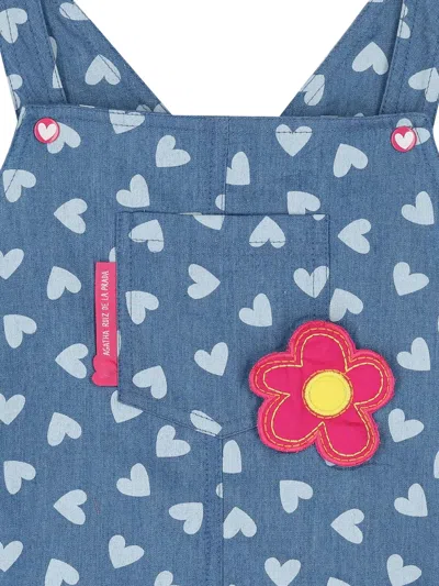 Agatha Ruiz De La Prada Heart Chambray Dress In Blue