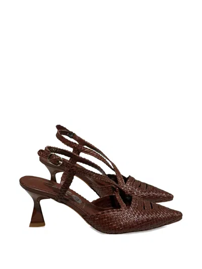 La Rose Moritz Woven Slingback Pumps In Brown
