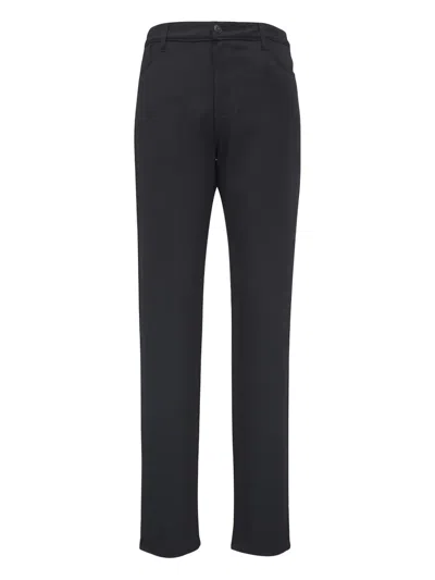 Canali Tonal Stitching Trousers In Black