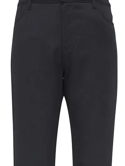 Canali Tonal Stitching Trousers In Black