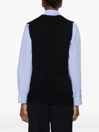 The Row Marte Ribbed-knit Vest In Blue