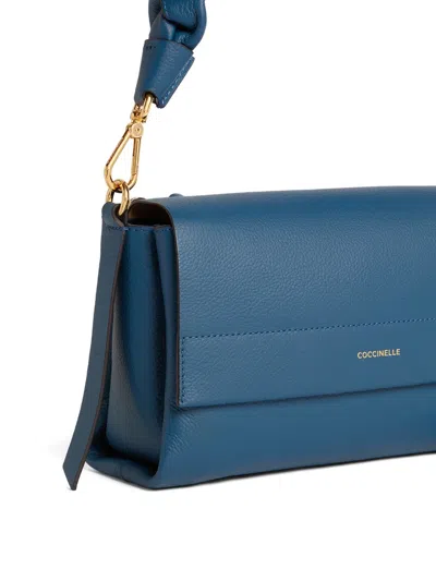 Coccinelle Small Boheme Braided-handle Shoulder Bag In Blue