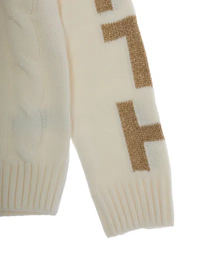 Mc2 Saint Barth Malmo Logo-lettering Crew-neck Sweater In Neutral