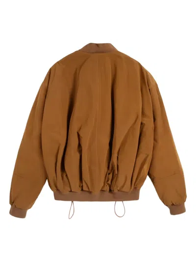 Ymc You Must Create Drawstring Zip-fastening Bomber Jacket In Brown