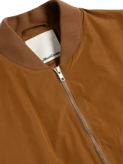 Ymc You Must Create Drawstring Zip-fastening Bomber Jacket In Brown