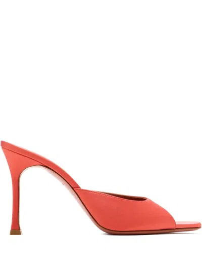 Amina Muaddi Alexa Peep-toe Heel Sandals In Orange