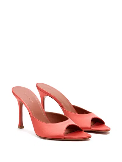 Amina Muaddi Alexa Peep-toe Heel Sandals In Orange