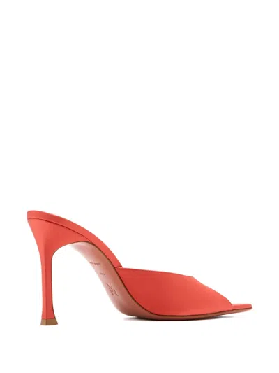 Amina Muaddi Alexa Peep-toe Heel Sandals In Orange