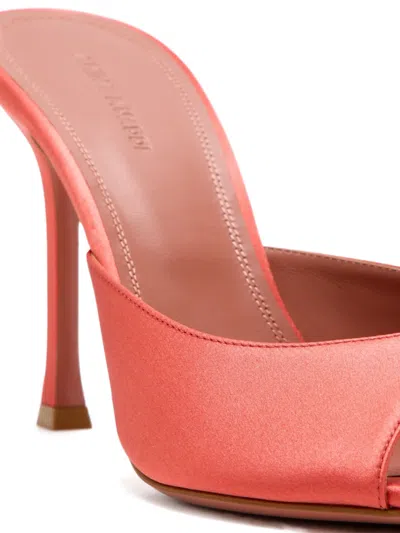 Amina Muaddi Alexa Peep-toe Heel Sandals In Orange