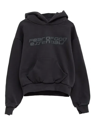 Essentials Logo-print Hoodie In Gray