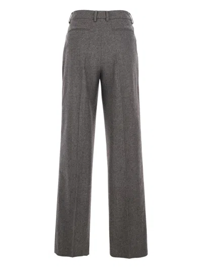 Pt Torino High-waist Welt Pockets Trousers In Gray