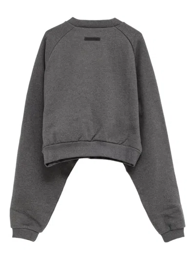 Essentials 90s Embossed-logo Crew-neck Sweatshirt In Gray