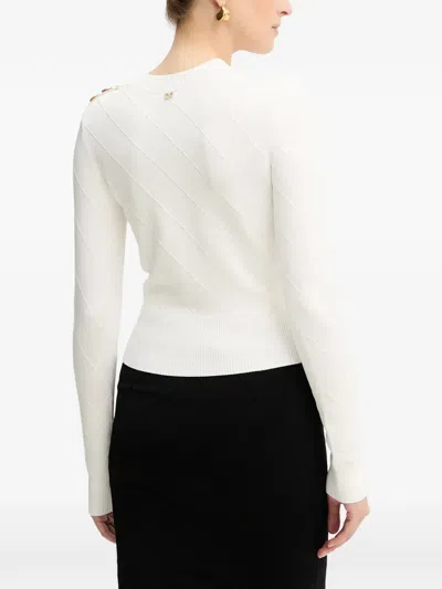 Marciano Miley Buttons Patterned Sweater In White