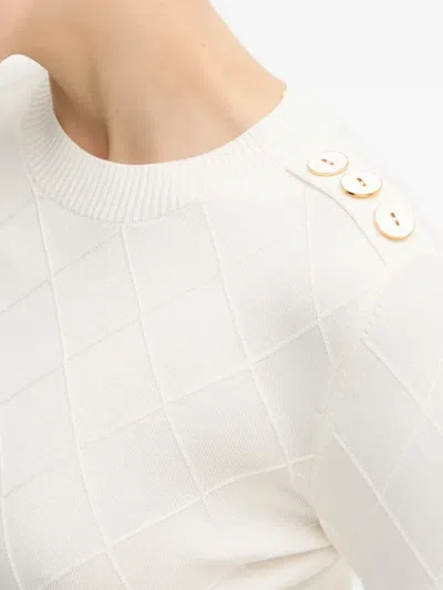 Marciano Miley Buttons Patterned Sweater In White