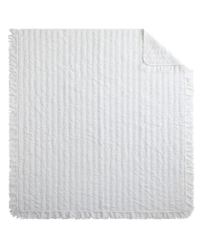 Levtex Wilhemina Stone Washed Quilted Throw, 50" X 60" In White