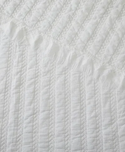 Levtex Wilhemina Stone Washed Quilted Throw, 50" X 60" In White